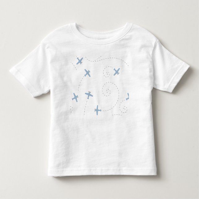 Camiseta Infantil ilustração do vôo do avião (Frente)