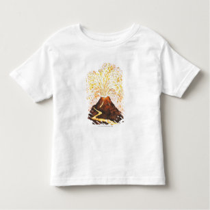 Camiseta Infantil Ilustração do vulcão que entra em erupção