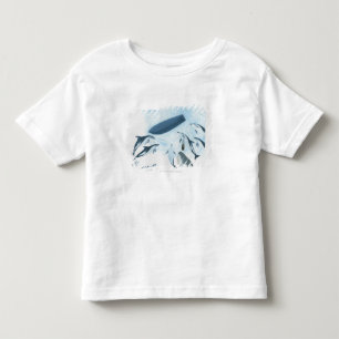 Camiseta Infantil Ilustração dos golfinhos que olham acima em um