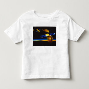 Camiseta Infantil Ilustração dos satélites sobre o horizonte da