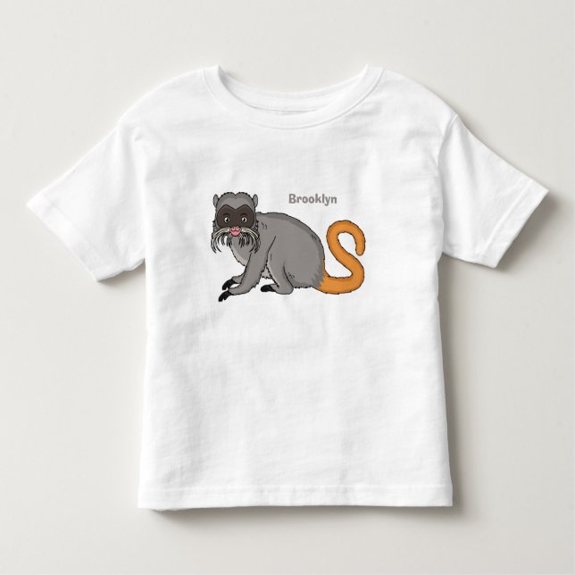 Camiseta Infantil Ilustração em desenho animado do sagui-imperador f (Frente)