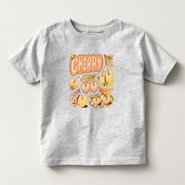 Camiseta Infantil Ilustrações de Cereja/Cereja (Frente)