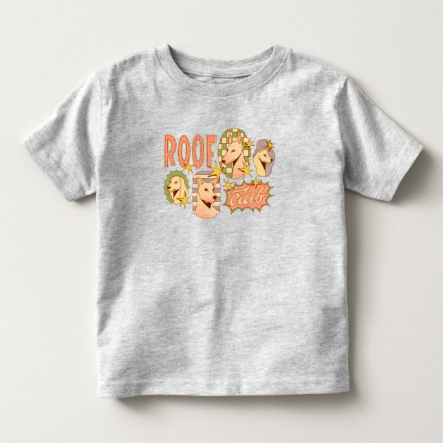 Camiseta Infantil Ilustrações do Clube de Telhado/Cachorro (Frente)