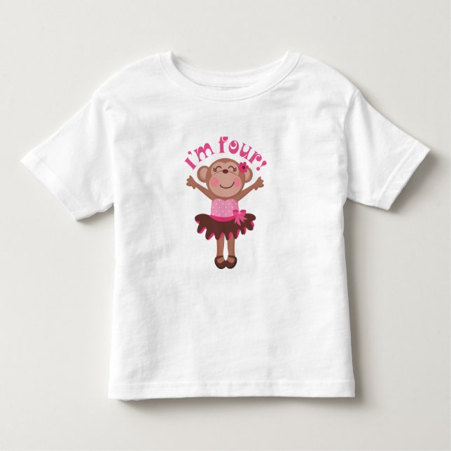 Camiseta Infantil Im presente de aniversário quatro (Frente)