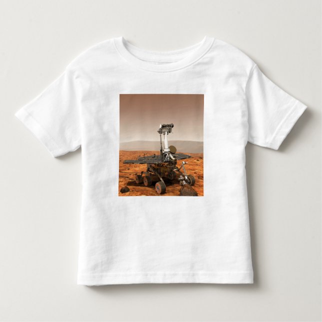 Camiseta Infantil Imagem artística de Mars Rover (Frente)