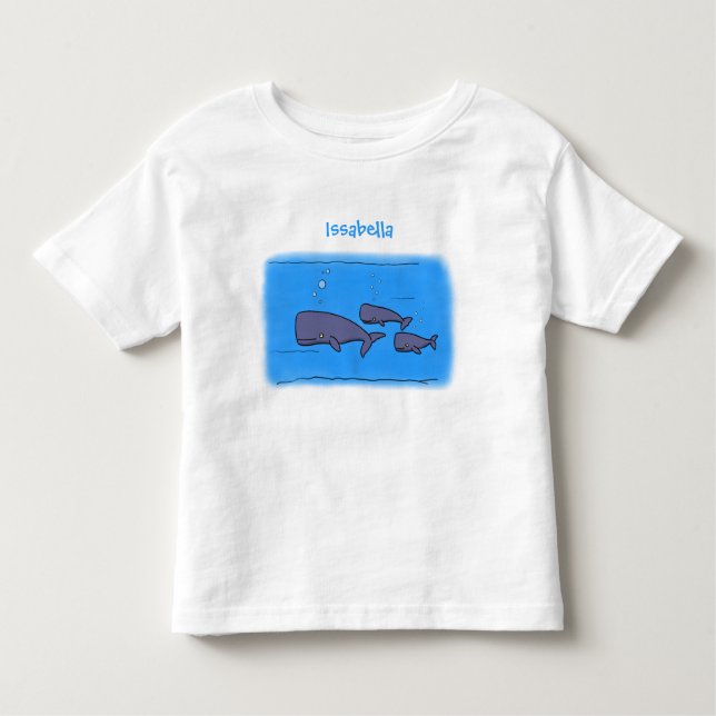 Camiseta Infantil Imagem das baleias de desenho animado migrante em  (Frente)