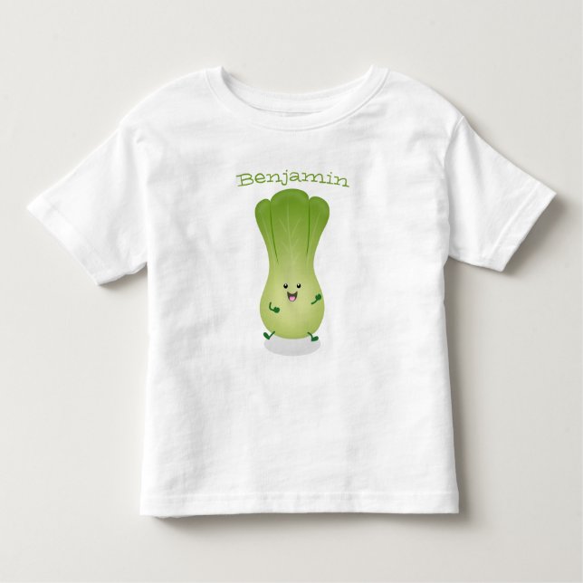 Camiseta Infantil Imagem de desenho animado bonito de "baby bok choy (Frente)