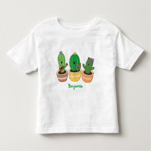 Camiseta Infantil Imagem de desenho animado cacto cacto cacto cáusti