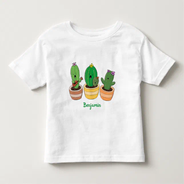 Camiseta Infantil Imagem de desenho animado cacto cacto cacto