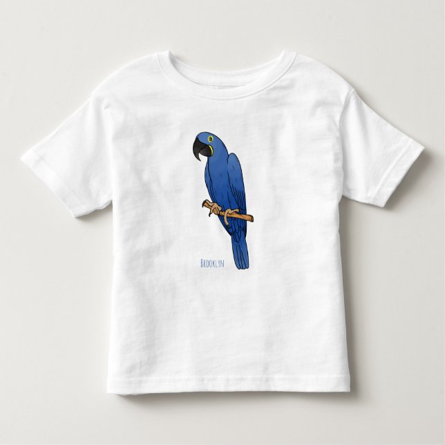 Camiseta Infantil Imagem de desenho animado de ave de arara-arara Hy (Frente)