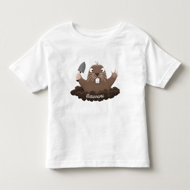 Camiseta Infantil Imagem de desenho animado de bolso engraçado (Frente)