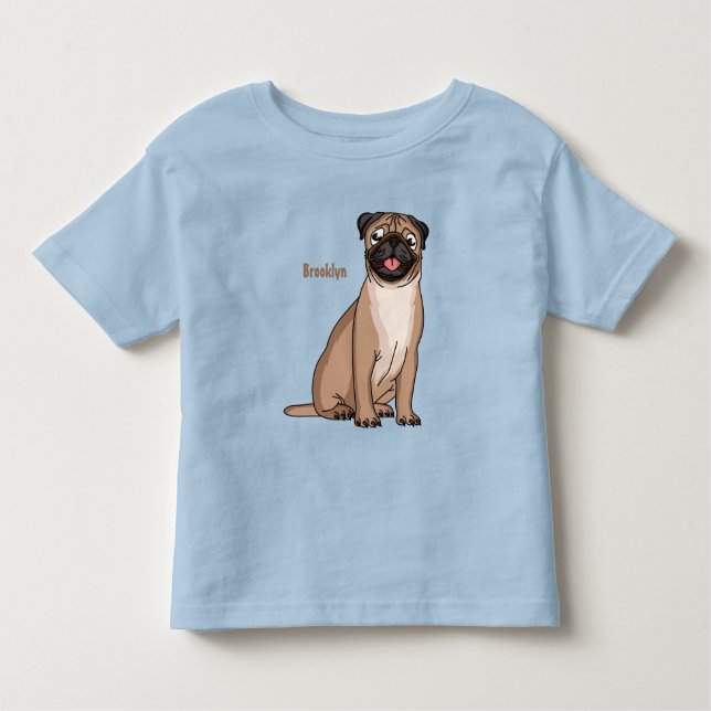 Camiseta Infantil Imagem de desenho animado de cachorro feliz e engr (Frente)