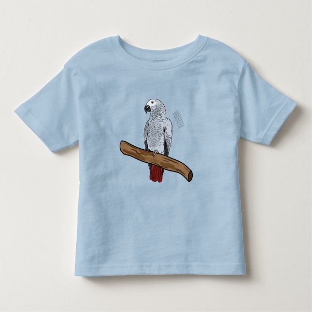 Camiseta Infantil Imagem de desenho animado de cinza africana (Frente)