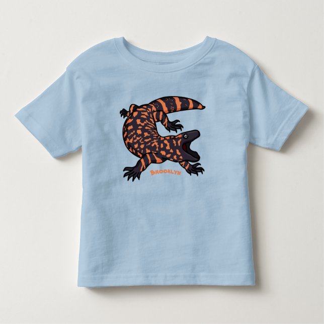Camiseta Infantil Imagem de desenho animado de lagarto monstro de gi (Frente)