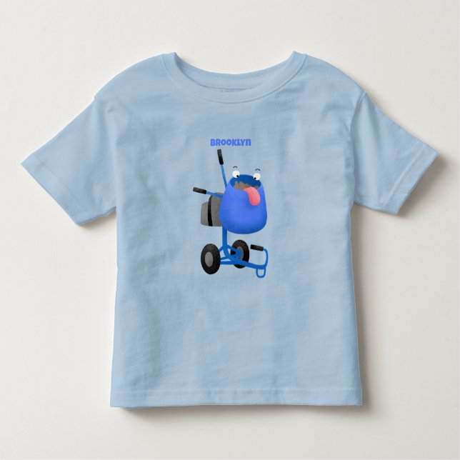 Camiseta Infantil Imagem de desenho animado de misturador azul engra (Frente)