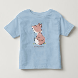 Camiseta Infantil Imagem de desenho animado de raposas de bebês