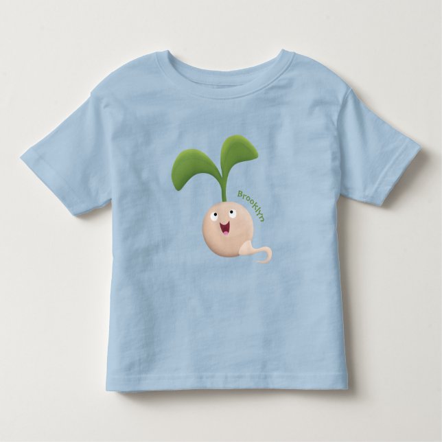 Camiseta Infantil Imagem de desenho animado de sementes felizes e bo (Frente)
