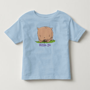 Camiseta Infantil Imagem de desenho animado de um bebê feliz e boni