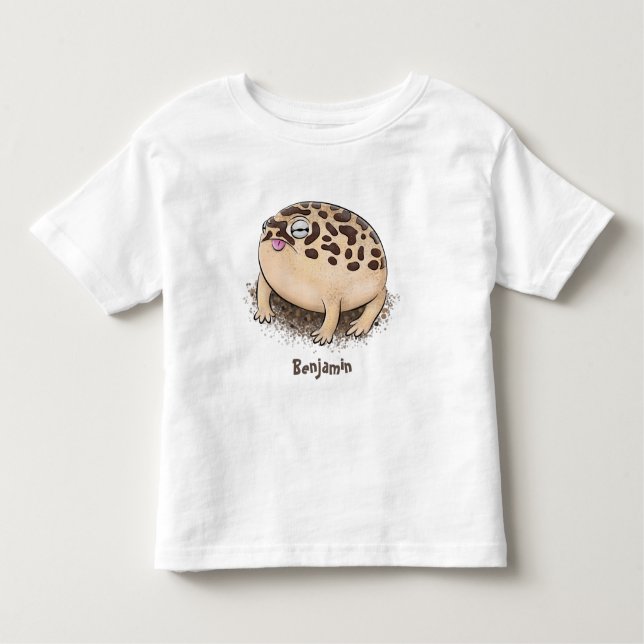 Camiseta Infantil Imagem de desenho animado do sapo de chuva deserto (Frente)
