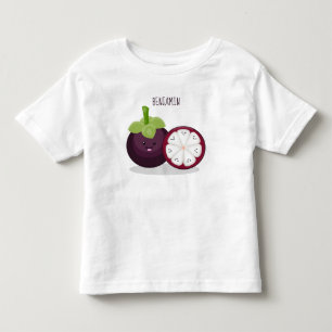 Camiseta Infantil Imagem de desenho animado roxo e bonito
