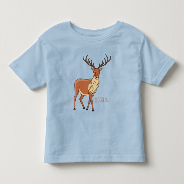 Camiseta Infantil Imagem de desenho de Reindeer (Frente)