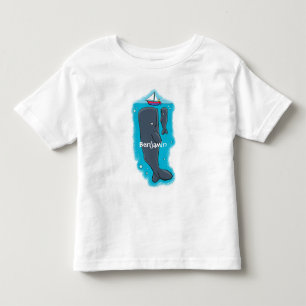 Camiseta Infantil Imagem de desenhos animados de baleias-brancas e d