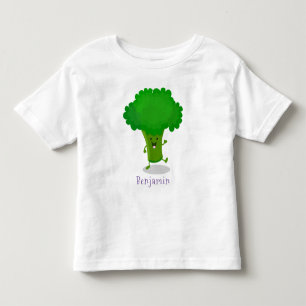 Camiseta Infantil Imagem de desenhos animados de brócolis dançarin