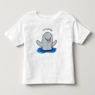 Camiseta Infantil Imagem de desenhos animados de propósito feliz e 