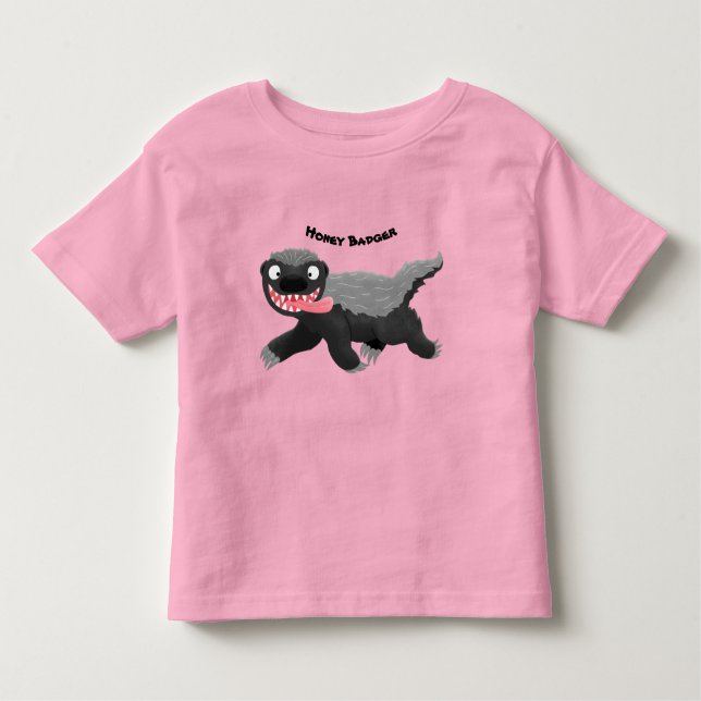 Camiseta Infantil Imagem de desenhos animados famintos e engraçados (Frente)