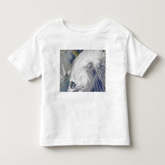 Camiseta Infantil Imagem de satélite de um tufão (Frente)