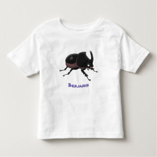 Camiseta Infantil Imagem do desenho animado do besouro da rinoceront