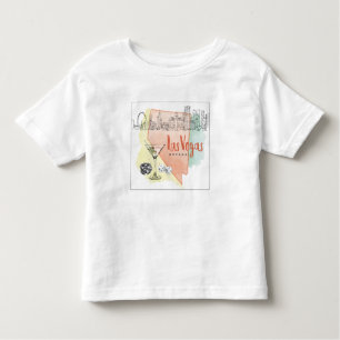 Camiseta Infantil Imagem do esboço da aguarela de Las Vegas, Nevada