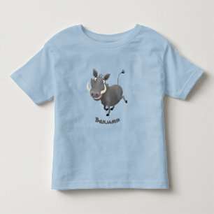 Camiseta Infantil Imagem engraçada de desenho animado de porco-bran