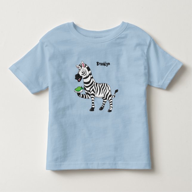 Camiseta Infantil Imagem engraçada de desenho animado zebra (Frente)