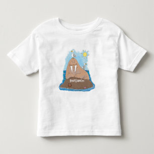 Camiseta Infantil Imagem engraçada de desenhos animados de Walrus