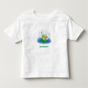 Camiseta Infantil Imagem engraçada e engraçada do desenho do sapo ve