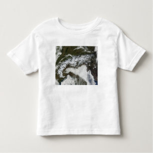 Camiseta Infantil Imagem por satélite da cadeia montanhosa dos Alpes