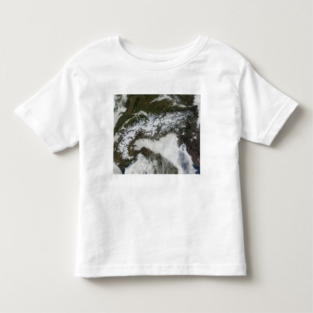Camiseta Infantil Imagem por satélite da cadeia montanhosa dos Alpes (Frente)