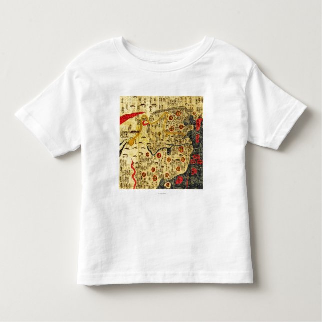Camiseta Infantil Império de Ming, ChinaPanoramic MapChina (Frente)