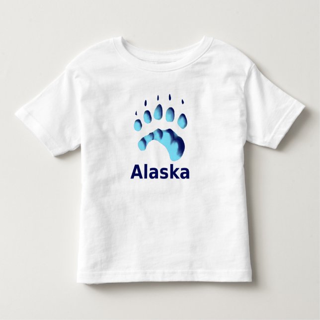 Camiseta Infantil Impressão de Pata de Urso Polar (Frente)