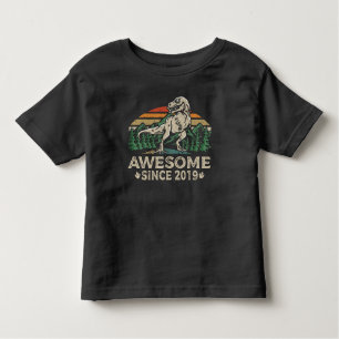 Camiseta Infantil Incrível Desde 2019 Dinossauro 5 Anos 5 Aniversári