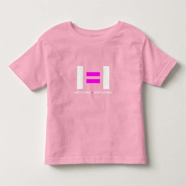 Camiseta Infantil Indetectável es igual a Intransmissisible HIV (Frente)