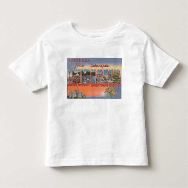 Camiseta Infantil Indianapolis, Indiana - grandes cenas 4 da letra (Frente)