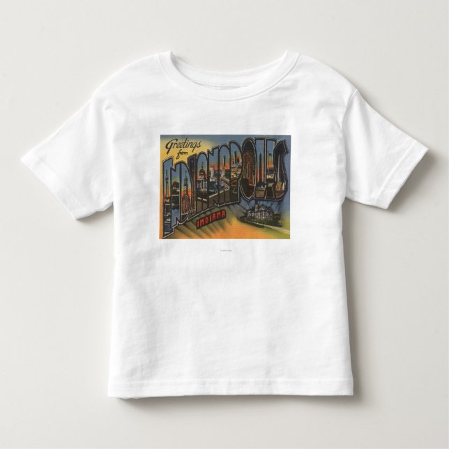 Camiseta Infantil Indianapolis, Indiana - grandes cenas da letra (Frente)