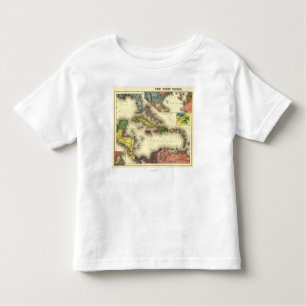 Camiseta Infantil IndiesPanoramic ocidental MapWest Índias