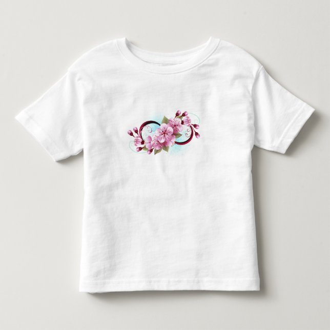 Camiseta Infantil Infinidade com Flores de Flor Sakura (Frente)