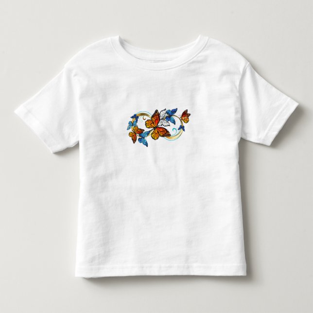 Camiseta Infantil Infinidade de Borboletas Monarca (Frente)