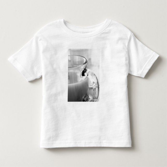 Camiseta Infantil Infravermelho, preto e branco, xícara, vidro, café (Frente)