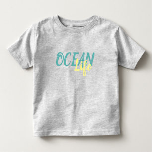 Camiseta Infantil inscrição NAUTURAL OCEAN LIFE