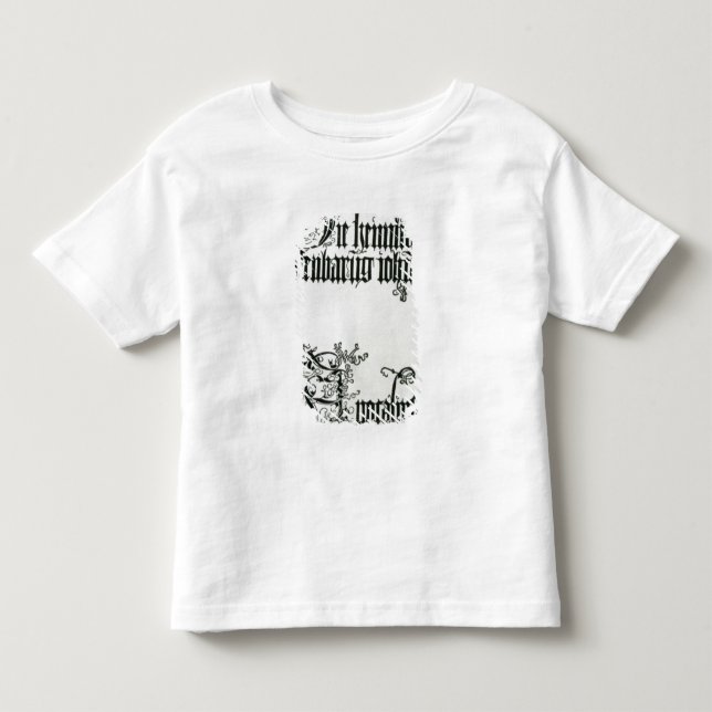 Camiseta Infantil Inscrição no roteiro gótico (Frente)